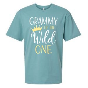 Grammy Of The Wild One First Birthday Matching Family Gift Sueded Cloud Jersey T-Shirt