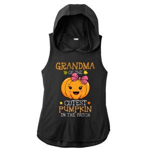 Grandma Of The Cutest Pumpkin In The Patch Halloween Ladies PosiCharge Tri-Blend Wicking Draft Hoodie Tank