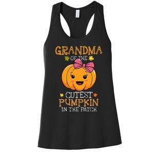 Grandma Of The Cutest Pumpkin In The Patch Halloween Women's Racerback Tank