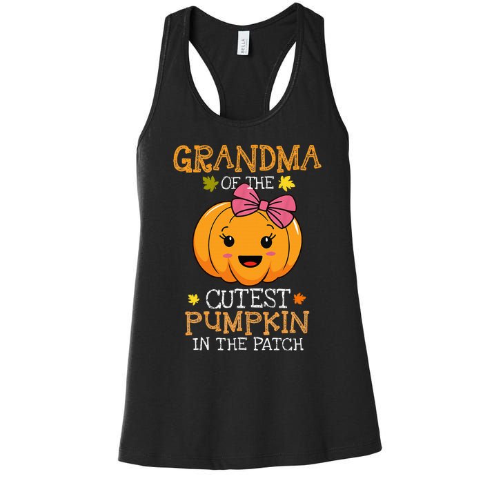 Grandma Of The Cutest Pumpkin In The Patch Halloween Women's Racerback Tank