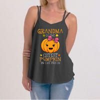 Grandma Of The Cutest Pumpkin In The Patch Halloween Women's Strappy Tank