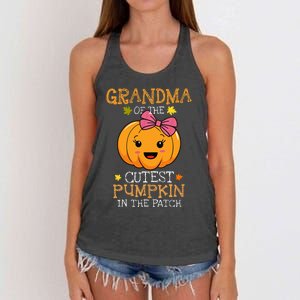 Grandma Of The Cutest Pumpkin In The Patch Halloween Women's Knotted Racerback Tank