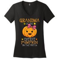 Grandma Of The Cutest Pumpkin In The Patch Halloween Women's V-Neck T-Shirt