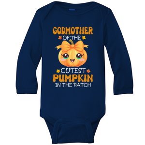 Godmother Of The Cutest Pumpkin In The Patch Halloween Great Gift Baby Long Sleeve Bodysuit