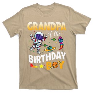 Grandpa Of The Birthday Space Astronaut Birthday Family T-Shirt