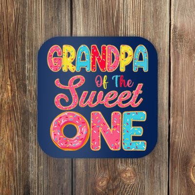 Grandpa Of The Sweet One 1st Birthday Donut Theme Family Coaster