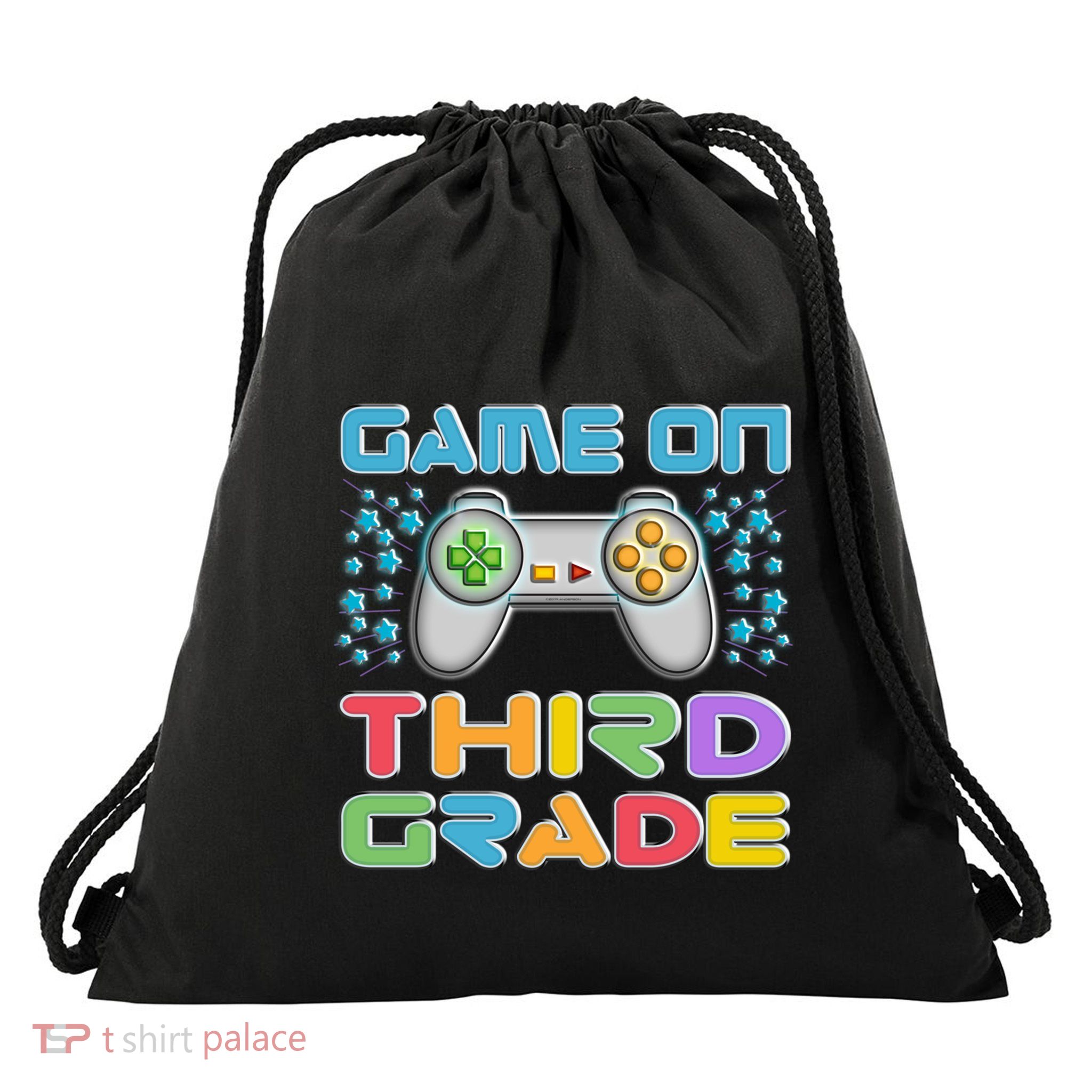 Game On Third Grade Gamers Back To School Gift Cute Gift Drawstring Bag