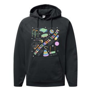 Groovy Occupational Therapy Ot Month Therapist Assistant Ota Performance Fleece Hoodie