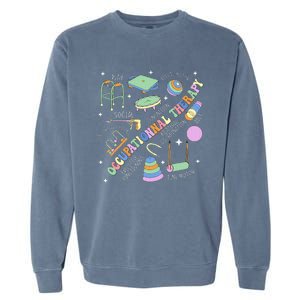 Groovy Occupational Therapy Ot Month Therapist Assistant Ota Garment-Dyed Sweatshirt