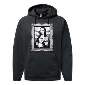 Gothic Mona Lisa Performance Fleece Hoodie