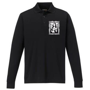 Gothic Mona Lisa Performance Long Sleeve Polo