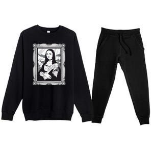 Gothic Mona Lisa Premium Crewneck Sweatsuit Set