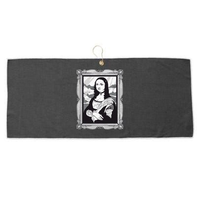 Gothic Mona Lisa Large Microfiber Waffle Golf Towel