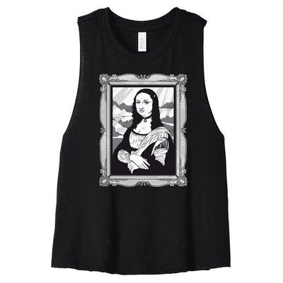 Gothic Mona Lisa Women's Racerback Cropped Tank