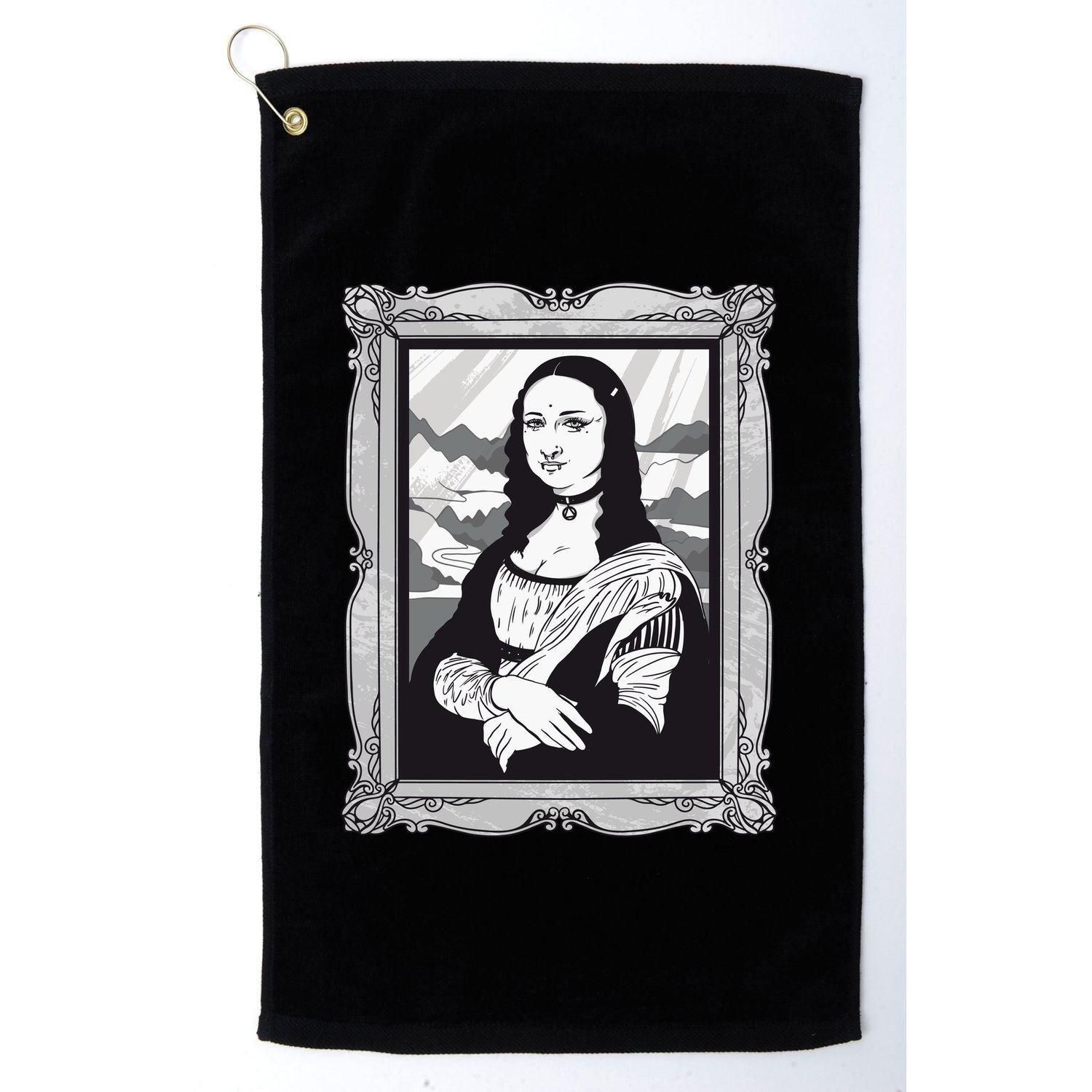 Gothic Mona Lisa Golf Towel