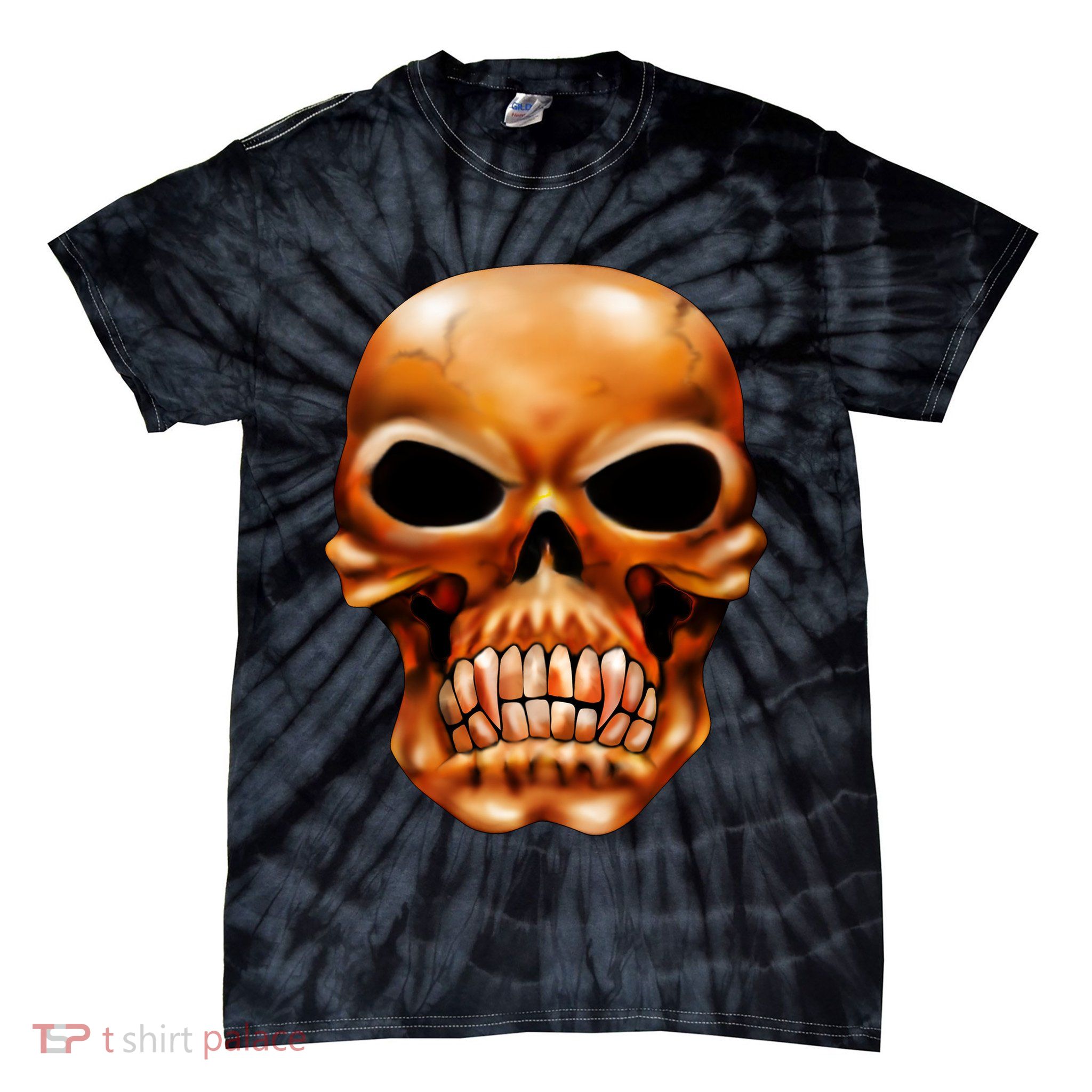 Gothic Skull Tie-Dye T-Shirt