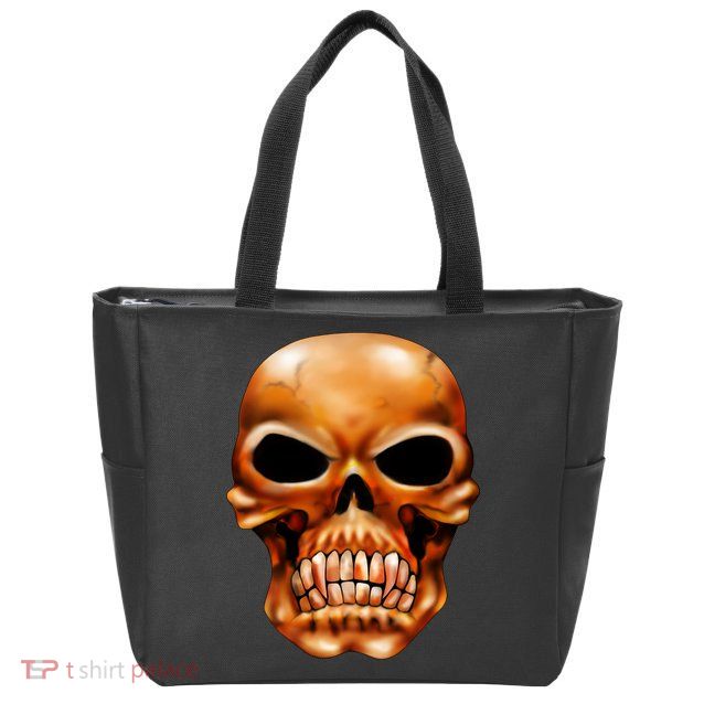Gothic Skull Zip Tote Bag