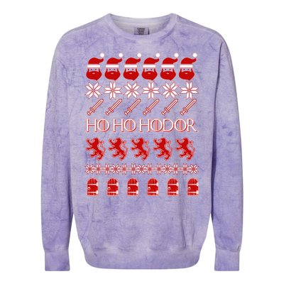 GOTs Ho Ho Hodor Ugly Christmas Sweater Colorblast Crewneck Sweatshirt