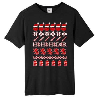 GOTs Ho Ho Hodor Ugly Christmas Sweater Tall Fusion ChromaSoft Performance T-Shirt