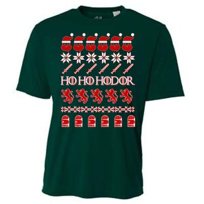 GOTs Ho Ho Hodor Ugly Christmas Sweater Cooling Performance Crew T-Shirt