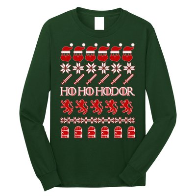 GOTs Ho Ho Hodor Ugly Christmas Sweater Long Sleeve Shirt