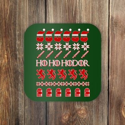 GOTs Ho Ho Hodor Ugly Christmas Sweater Coaster