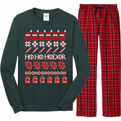 GOTs Ho Ho Hodor Ugly Christmas Sweater Long Sleeve Pajama Set