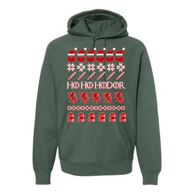 GOTs Ho Ho Hodor Ugly Christmas Sweater Premium Hoodie