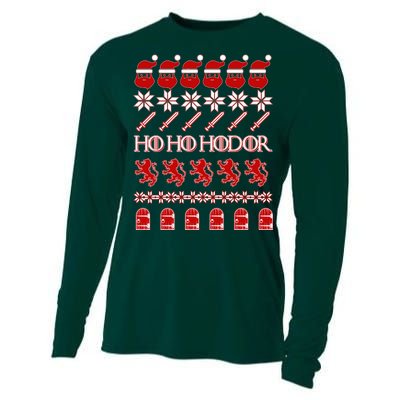 GOTs Ho Ho Hodor Ugly Christmas Sweater Cooling Performance Long Sleeve Crew