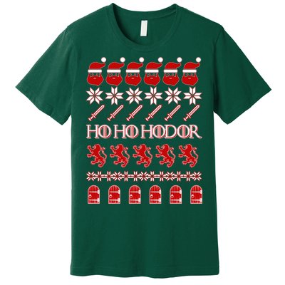 GOTs Ho Ho Hodor Ugly Christmas Sweater Premium T-Shirt