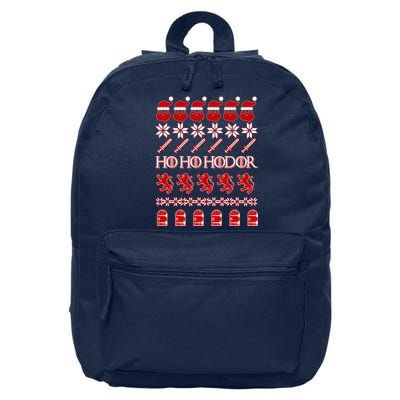 GOTs Ho Ho Hodor Ugly Christmas Sweater 16 in Basic Backpack