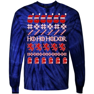 GOTs Ho Ho Hodor Ugly Christmas Sweater Tie-Dye Long Sleeve Shirt