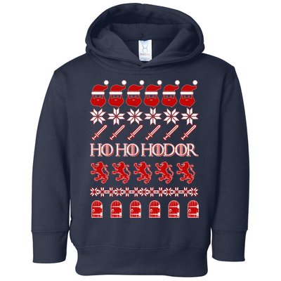 GOTs Ho Ho Hodor Ugly Christmas Sweater Toddler Hoodie