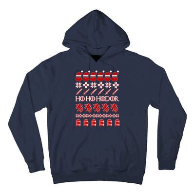 GOTs Ho Ho Hodor Ugly Christmas Sweater Tall Hoodie