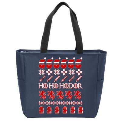 GOTs Ho Ho Hodor Ugly Christmas Sweater Zip Tote Bag