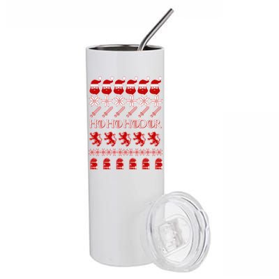 GOTs Ho Ho Hodor Ugly Christmas Sweater Stainless Steel Tumbler