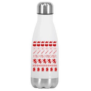 GOTs Ho Ho Hodor Ugly Christmas Sweater Stainless Steel Insulated Water Bottle