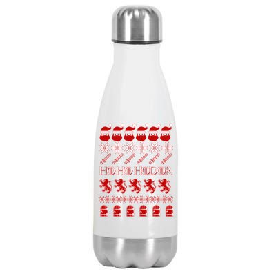 GOTs Ho Ho Hodor Ugly Christmas Sweater Stainless Steel Insulated Water Bottle