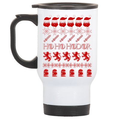 GOTs Ho Ho Hodor Ugly Christmas Sweater Stainless Steel Travel Mug