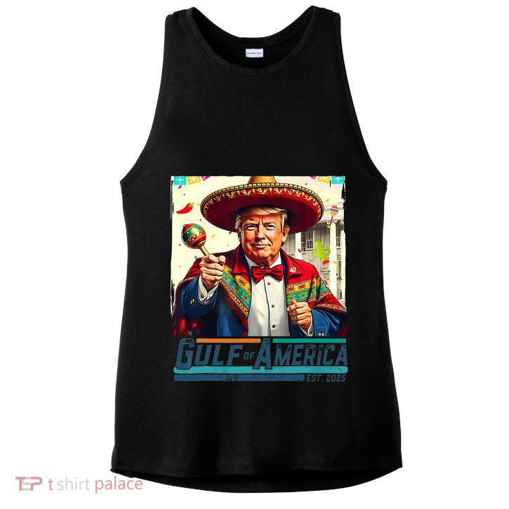Gulf Of Usa America Est 2025 Cinco De Mayo Trump Gulf Mexico Ladies PosiCharge Tri-Blend Wicking Tank