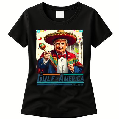 Gulf Of Usa America Est 2025 Cinco De Mayo Trump Gulf Mexico Womens T-Shirt
