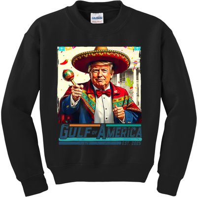 Gulf Of Usa America Est 2025 Cinco De Mayo Trump Gulf Mexico Kids Sweatshirt