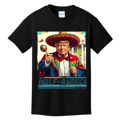 Gulf Of Usa America Est 2025 Cinco De Mayo Trump Gulf Mexico Kids T-Shirt
