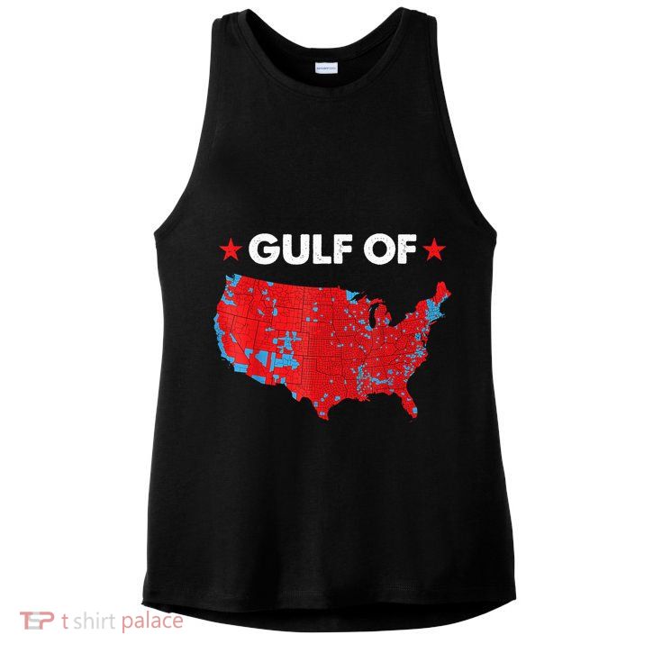 Gulf Of Usa America Red Wave Flag Ladies PosiCharge Tri-Blend Wicking Tank