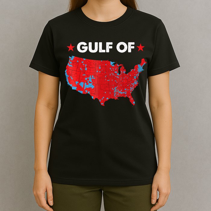 Gulf Of Usa America Red Wave Flag T-Shirt
