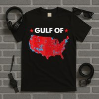 Gulf Of Usa America Red Wave Flag T-Shirt