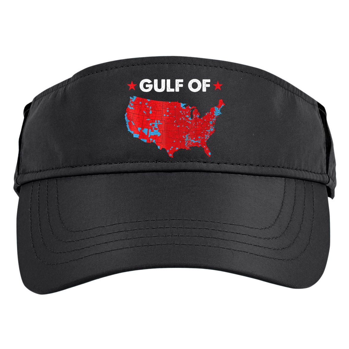 Gulf Of Usa America Red Wave Flag Adult Drive Performance Visor