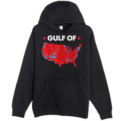 Gulf Of Usa America Red Wave Flag Premium Pullover Hoodie