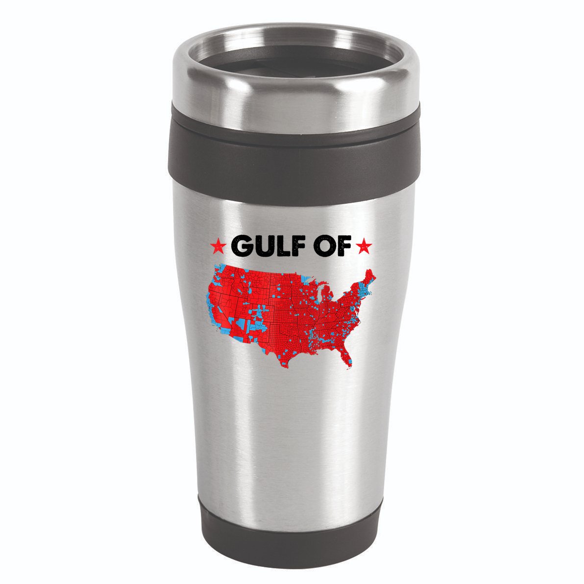 Gulf Of Usa America Red Wave Flag 16oz Travel Tumbler