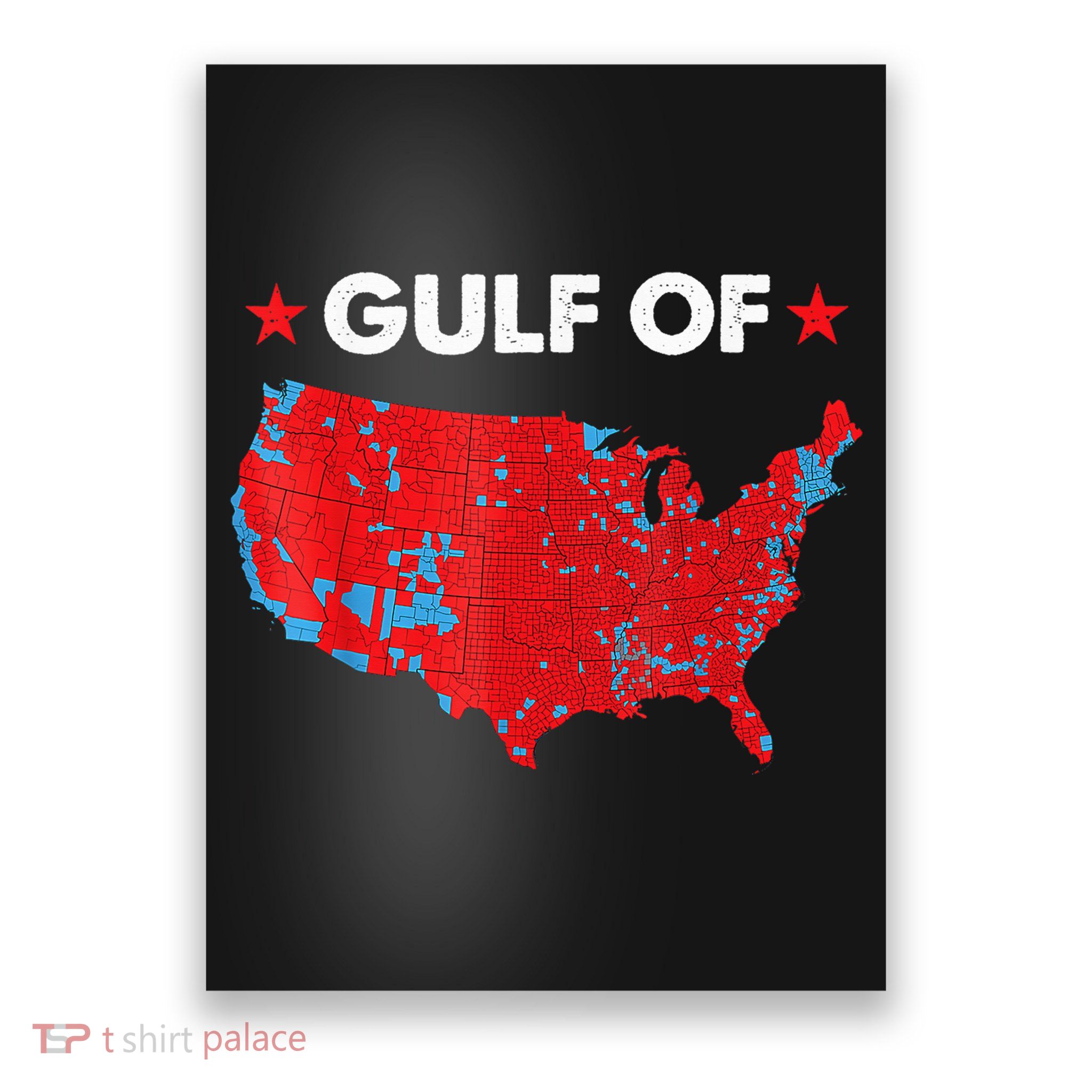 Gulf Of Usa America Red Wave Flag Poster